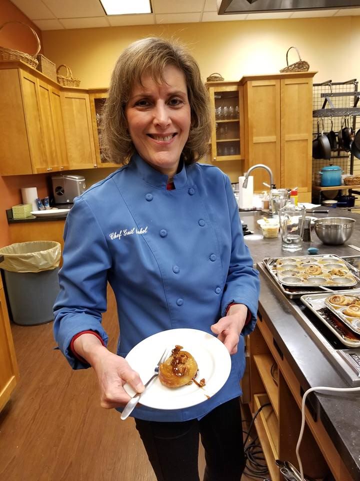 Teaching Puff Pastry at Different Drummer's Kitchen Chef Gail Sokol